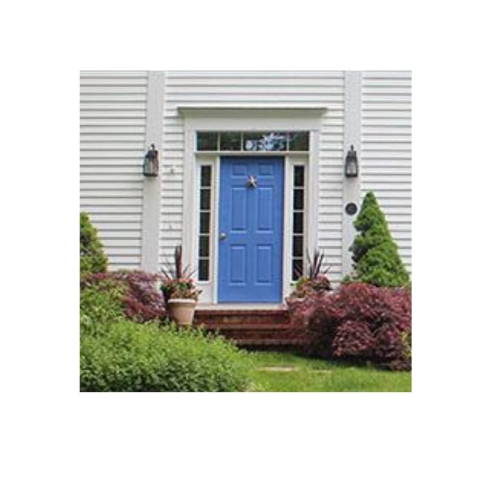 Wooden Door with Double Sidelites and Transom
