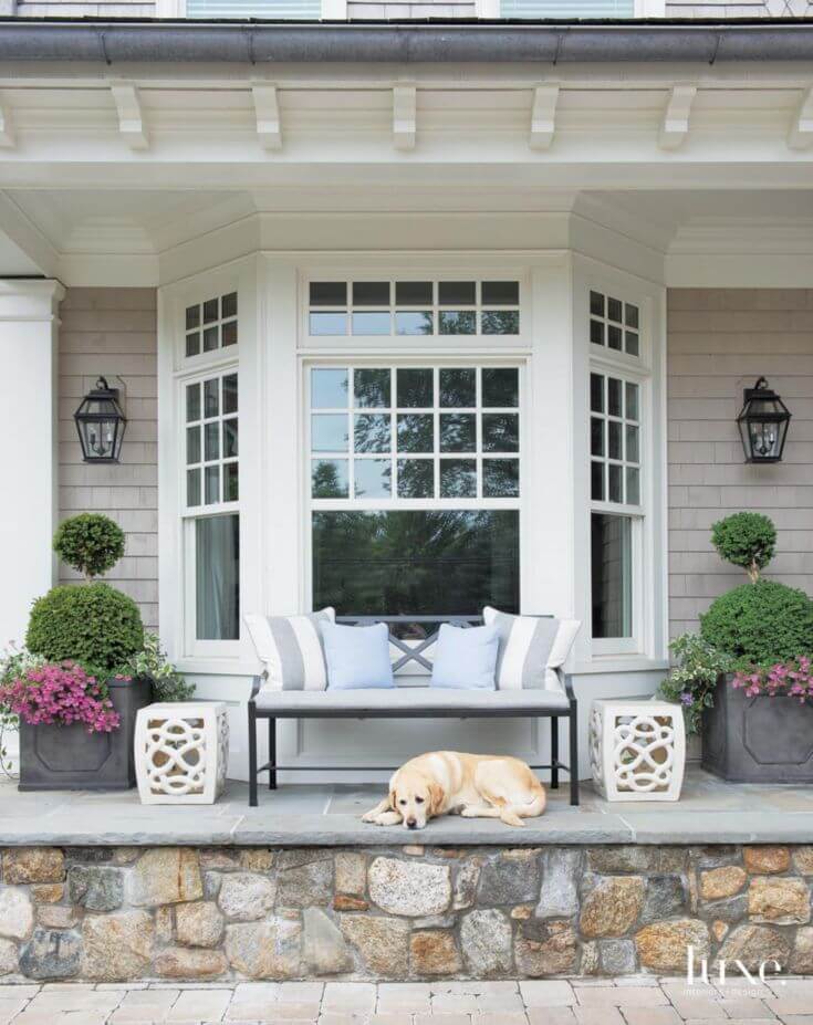 Bay window with patio decor