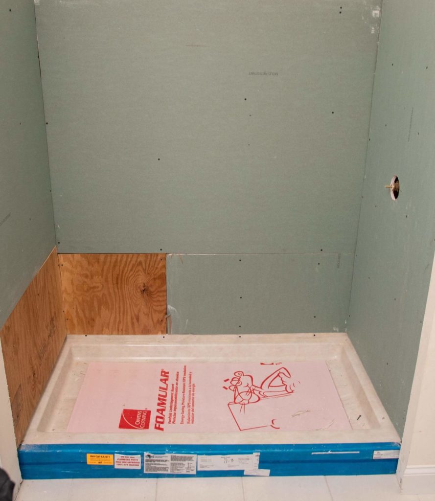 Green board water resistant drywall.