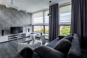 Grey Walls with Grey Curtains