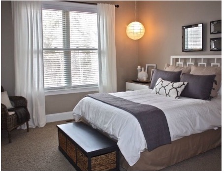 Beige Walls with White Curtain