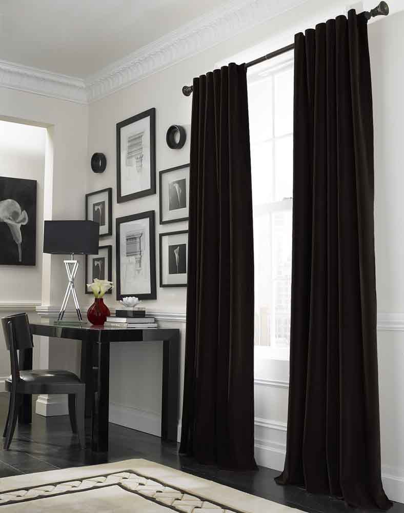 White Walls with Black Curtains