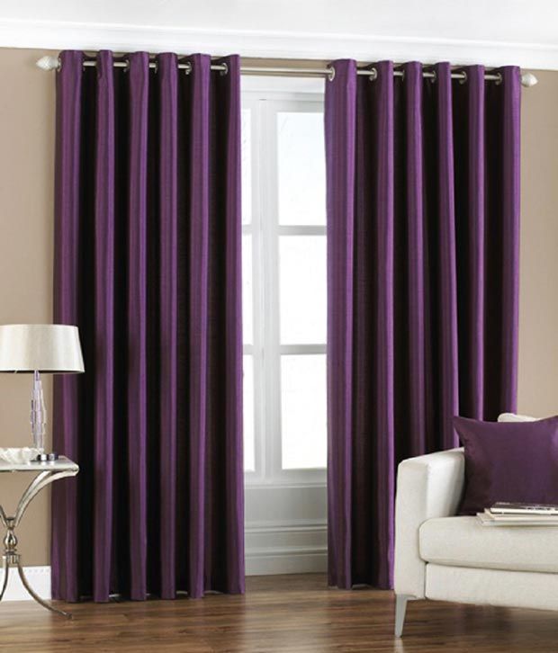 Cream walls with Purple Curtains