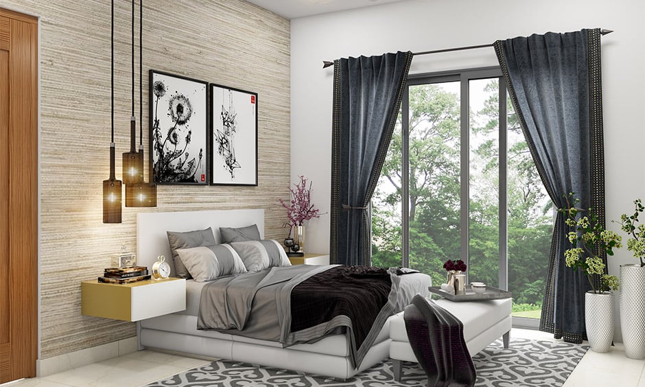 White Walls with Black Curtains