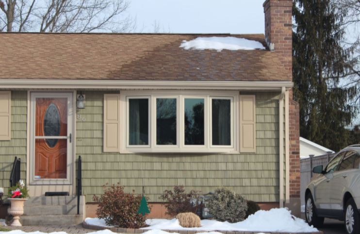 hickory brown front door for green house