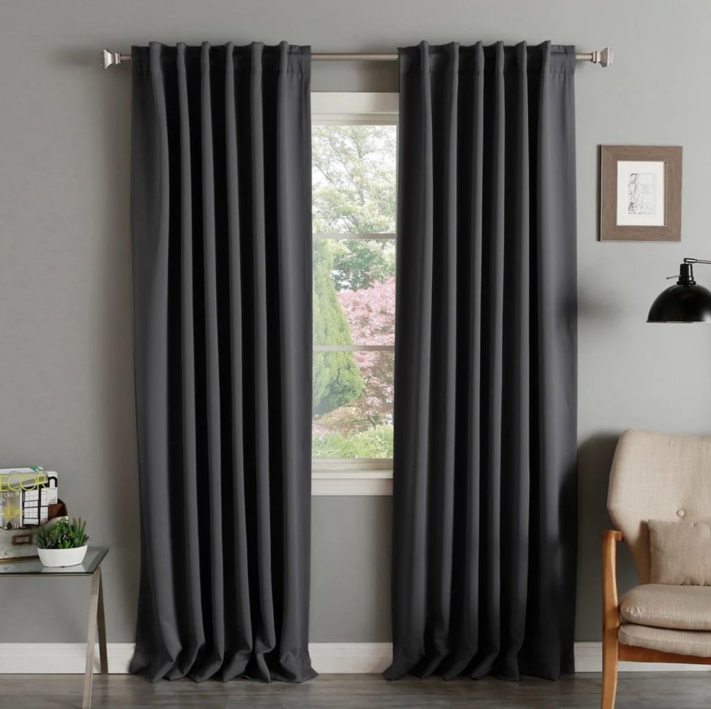Blackout curtains in home.